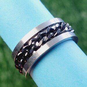 Stainless Steel Fashion Spinner Ring for Men/Women, AAAQL1003
